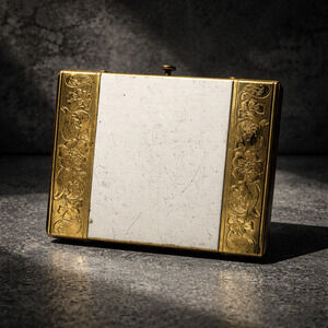 Vintage Rex 5th Avenue Compact Unused Puff Mirror 1950s